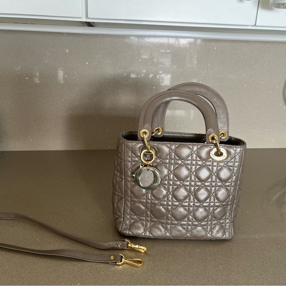 Elegant Taupe Quilted Handbag